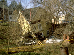 Collapsed house